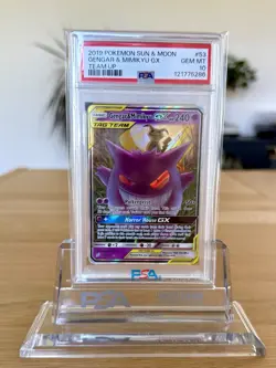 2019 Pokemon Team Up Gengar & Mimikyu GX Tag Team #53 (PSA 10) - Image 1