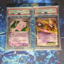 PSA 10 Mew Ex 014/025 Mewtwo Ex 022/025 25th Anniversary ED Holo Promo Pokemon - Image 1