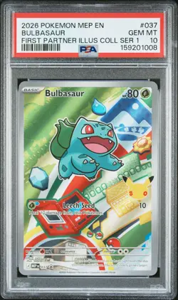 POKEMON FIRST PARTNER ILLUSTRATION PSA 10 SEQUENTIAL SET 37 38 39 GEN 1 KANTO - Image 2