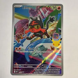 Pokemon TCG Mega Evolutions Litten Illustration Rare #44 Black Star Promo NM - Image 1