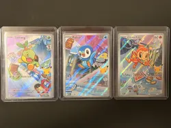 Pokemon First Partner Illustration Collection - Chimchar Turtwig Piplup Set Mint - Image 1