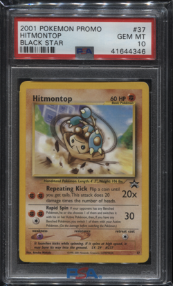 Pokemon TCG WOTC Black Star Promo #37 - Hitmontop PSA 10 - Image 1