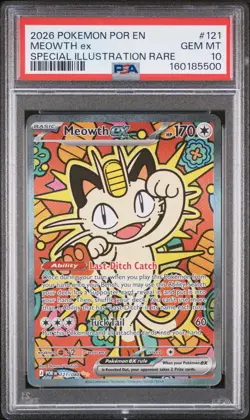 2026 POKEMON POR EN-PERFECT ORDER SPECIAL ILLUSTRATION RARE MEOWTH EX PSA 10 - Image 1