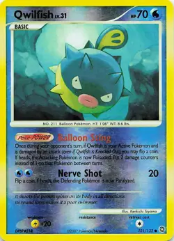 Qwilfish 101/132 Common Secret Wonders Pokemon Reverse Holo Moderately Played - Image 1