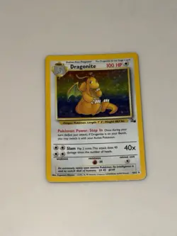 Pokemon TCG Dragonite Holo Rare Unlimited Mod Fossil 4/62 - Image 1