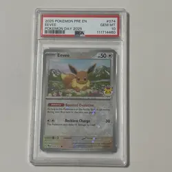 Eevee - (Pokemon Day 2025) (Reverse Cosmos Holo) 074/131 GEM MT PSA 10 - Image 1
