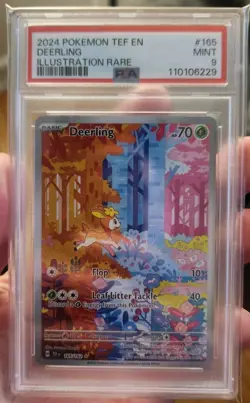 PSA 9 Deerling 165/162 Illustration Rare Holo Temporal Forces 2024 Pokemon - Image 1