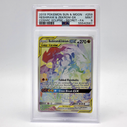 2019 Pokemon Sun & Moon Cosmic Eclipse Reshiram & Zekrom GX #259 Full Art PSA 9 - Image 1