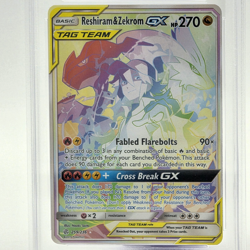 2019 Pokemon Sun & Moon Cosmic Eclipse Reshiram & Zekrom GX #259 Full Art PSA 9 - Image 3