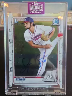 Spencer Strider Autograph 1/1 Topps Archives Signature First Bowman On Card Auto - Image 1