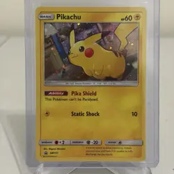 Pokemon Pikachu SM157 Black Star Promo Holo Card Detective Pikachu NM - Image 1