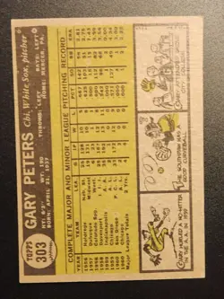 Set Break 1961 Topps Vintage Baseball EX-MT #303 Gary Peters Rookie Card RC - Image 3