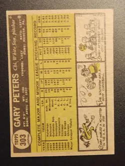 Set Break 1961 Topps Vintage Baseball EX-MT #303 Gary Peters Rookie Card RC - Image 4