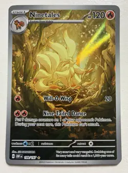 Pokemon TCG Obsidian Flames Ninetails Illustration Rare Holo Card 199/197 - Image 1