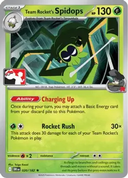 Team Rocket's Spidops 020/182 R Prize Pack Series Cards Pokemon NM - Image 4