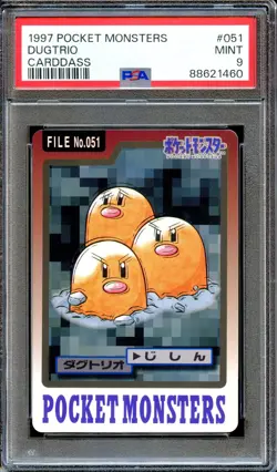 PSA 9 Dugtrio #051 Bandai Carddass 1997 Japanese Pokemon Card MINT - Image 1