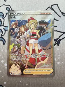 Irida GG63/GG70 Crown Zenith Galarian Gallery Full Art Pokemon Card Near Mint - Image 1