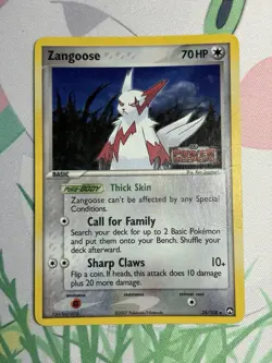 Zangoose 25/108 EX Power Keepers Reverse Holo Rare Stamped Pokemon Card MP HP - Image 2