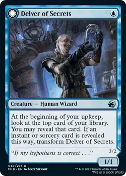 JP Delver of Secrets 47 Innistrad: Midnight Hunt Uncommon NM - Image 1