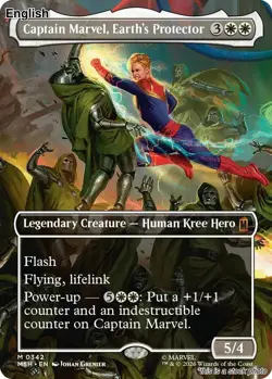 Captain Marvel, Earth's Protector (Borderless) (0342) EN [MSH - 342] - NM TCG... - Image 1