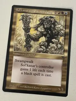 Magic the Gathering MTG Legends Sol'kanar the Swamp King NM (Beta Bob) - Image 1
