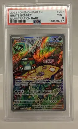 PSA 9 Pokemon Brute Bonnet Paradox Rift Illustration Rare Holo 207/182 PSA 9 - Image 2