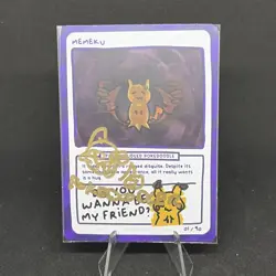 SIGNED Pokedoodles Gag Teams - Memeku (Mimikyu) 01/90 - Set 2 Pokemon - Image 1