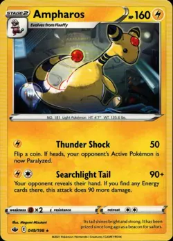 AMPHAROS 049/198 Pokemon Card Chilling Reign Near Mint - Image 1