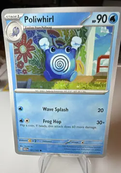Pokemon Poliwhirl 061/165 Scarlet & Violet 151 Common Regular Near Mint TCG - Image 1