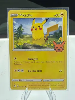 Pokemon Pikachu 049/203 Trick or Trade Halloween Stamp Common NM - Image 1
