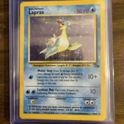 Pokemon TCG Lapras Fossil 10/62 Holo 1999-2000 Wizards Base Set Copyright... - Image 1