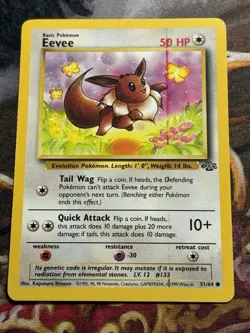Pokemon - 1x Eevee 51/64 - Jungle Error/Misprint Ink Line NM/LP - Image 1