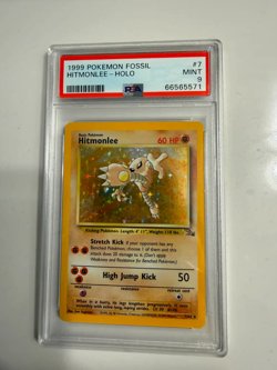 Pokemon Fossil 1999 Hitmonlee Holo Unlimited 7 PSA 9 Mint English - Image 1