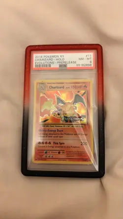 Pokemon TCG 2016 XY evolutions Pre release Stamped charizard holo psa8 11/108 - Image 1