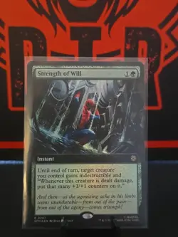 1 x Strength of Will - Foil - Extended Art - Marvel's Spider-Man - NM-Mint - MTG - Image 1