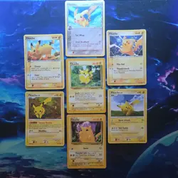 Pikachu Lot 7-Card Pokemon 87/130, 60/64, 79/110, 94/123, 60/106, 70/100, 57/108 - Image 1