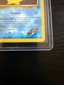 Sabrina’s Psyduck 99/132 Pokemon Card Gym Challenge WOTC Vintage Psyduck - Image 3