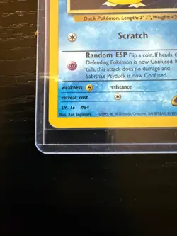 Sabrina’s Psyduck 99/132 Pokemon Card Gym Challenge WOTC Vintage Psyduck - Image 4