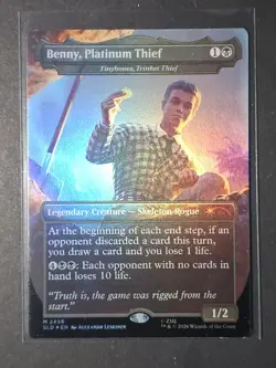 MTG Benny, Platinum Thief Borderless Foil M 2458 Secret Lair x Fallout New Vegas - Image 1