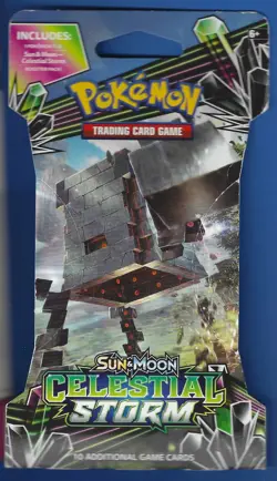 Pokemon "Celestial Storm" 10-Card Sealed Sleeved Booster (Stakataka) X1 - Image 1