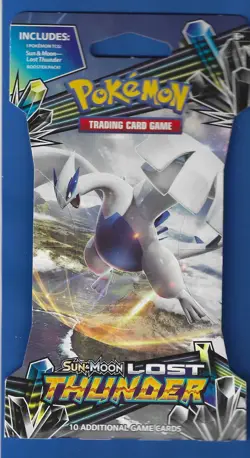 Pokemon "Lost Thunder" 10-Card Sealed Sleeved Booster (Lugia) X1 - Image 1