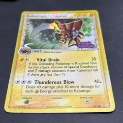 Pokemon TCG Kabutops Holo Rare Light Play 9/110 Delta Species Stamped 2006 Card - Image 2