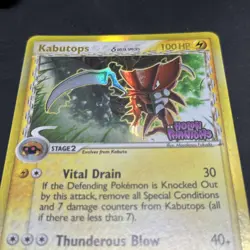 Pokemon TCG Kabutops Holo Rare Light Play 9/110 Delta Species Stamped 2006 Card - Image 3