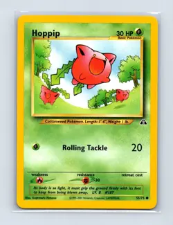 Hoppip 55/75 Common Neo Discovery Pokemon Unlimited Lightly Played - Image 1