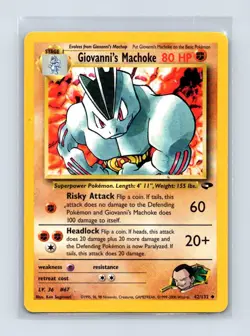 Giovanni's Machoke 42/132 Uncommon Gym Challenge Pokemon Unlimited LP - Image 1