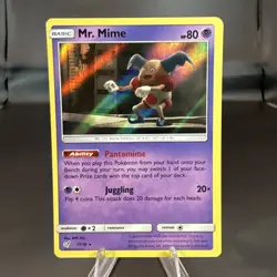 Mr. Mime 11/18 Rare Detective Pikachu Pokemon Holo LP - Image 1