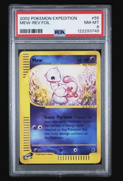 Pokemon Expedition Base Set Mew Reverse Holo 55/165 PSA 8 Rare 2002 POP:167 - Image 1