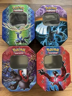 Pokemon TCG Collector's Tin Darkrai 2012, Lugia 2013, Xerneas Yveltal 2014 Empty - Image 1