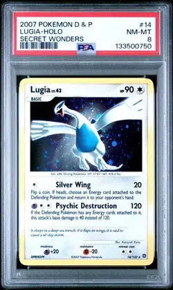 2007 Pokemon Diamond & Pearl Secret Wonders Lugia Holo #14/132 with HOLO BLEED - Image 1