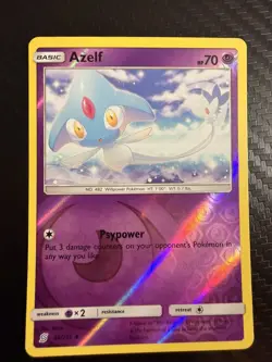 Pokemon TCG Azelf Unified Minds 85/236 Reverse Holo LP. - Image 1